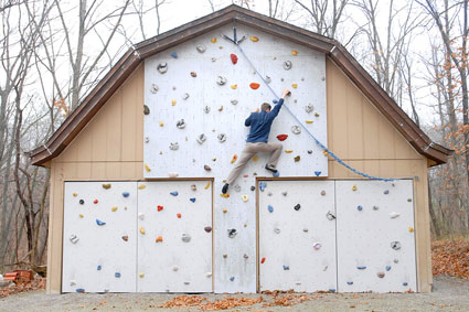 Earthworks owner Matthew Fienup, the McKay home-wall in Fairfield, Iowa